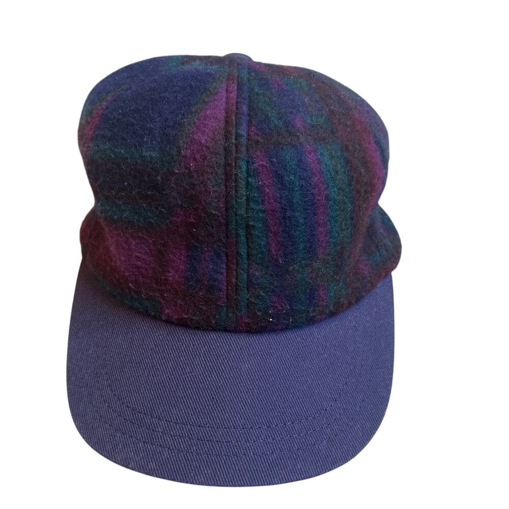 Totes blue red green plaid‎ pattern fleece fabric hat